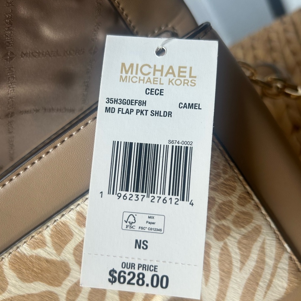 Studded Beige Leather Shoulder Bag - Picture 11 of 13